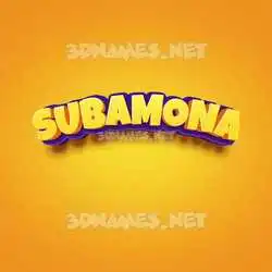 subamona in Orange Toon style - 3D name wallpaper