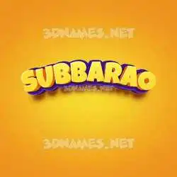 subbarao in Orange Toon style - 3D name wallpaper