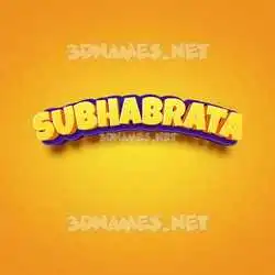 subhabrata in Orange Toon style - 3D name wallpaper