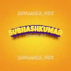 subhashkumar in Orange Toon style - 3D name wallpaper