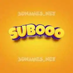 subooo in Orange Toon style - 3D name wallpaper
