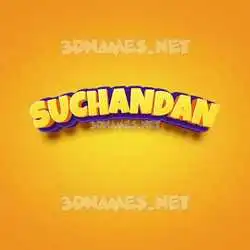 suchandan in Orange Toon style - 3D name wallpaper