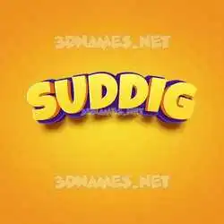 suddig in Orange Toon style - 3D name wallpaper