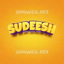 sudeesh in Orange Toon style - 3D name wallpaper