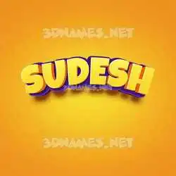 sudesh in Orange Toon style - 3D name wallpaper