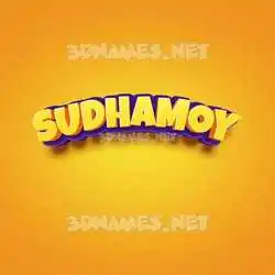 sudhamoy in Orange Toon style - 3D name wallpaper
