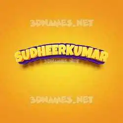 sudheerkumar in Orange Toon style - 3D name wallpaper