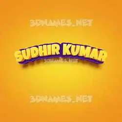 sudhir kumar in Orange Toon style - 3D name wallpaper