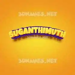 suganthimuth in Orange Toon style - 3D name wallpaper