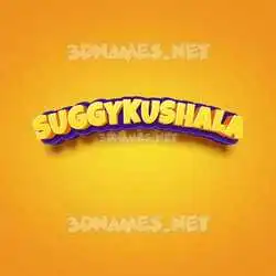 suggykushala in Orange Toon style - 3D name wallpaper
