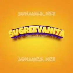 sugreevanita in Orange Toon style - 3D name wallpaper
