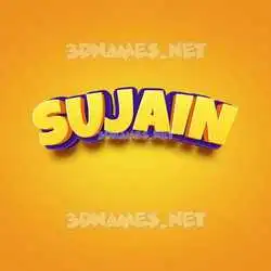 sujain in Orange Toon style - 3D name wallpaper
