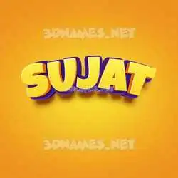 sujat in Orange Toon style - 3D name wallpaper