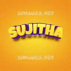sujitha in Orange Toon style - 3D name wallpaper