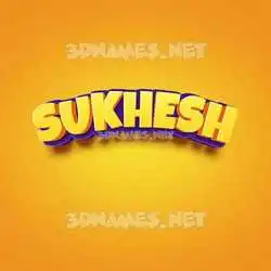 sukhesh in Orange Toon style - 3D name wallpaper