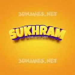 sukhram in Orange Toon style - 3D name wallpaper