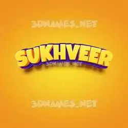 sukhveer in Orange Toon style - 3D name wallpaper