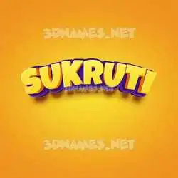 sukruti in Orange Toon style - 3D name wallpaper