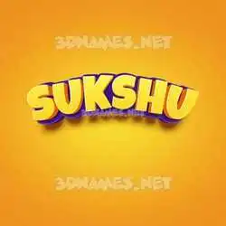 sukshu in Orange Toon style - 3D name wallpaper