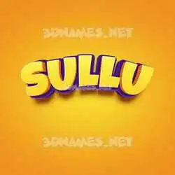 sullu in Orange Toon style - 3D name wallpaper