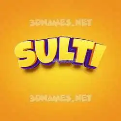 sulti in Orange Toon style - 3D name wallpaper