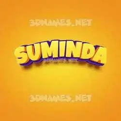 suminda in Orange Toon style - 3D name wallpaper