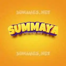 summaya in Orange Toon style - 3D name wallpaper