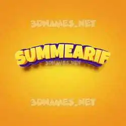 summearif in Orange Toon style - 3D name wallpaper