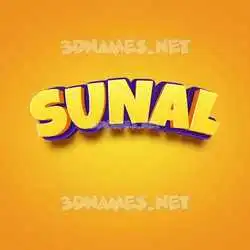sunal in Orange Toon style - 3D name wallpaper