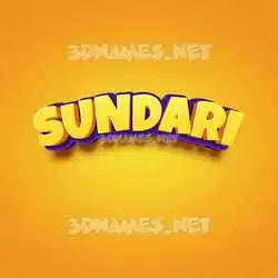 sundari in Orange Toon style - 3D name wallpaper