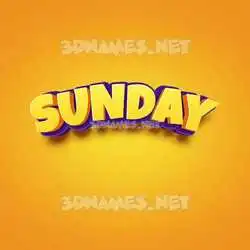sunday in Orange Toon style - 3D name wallpaper
