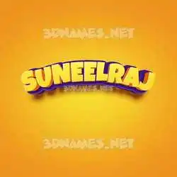 suneelraj in Orange Toon style - 3D name wallpaper