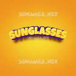 sunglasses in Orange Toon style - 3D name wallpaper