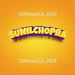 sunilchopra in Orange Toon style - 3D name wallpaper