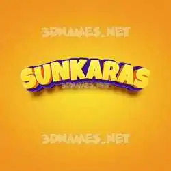 sunkaras in Orange Toon style - 3D name wallpaper