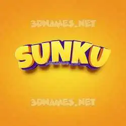 sunku in Orange Toon style - 3D name wallpaper