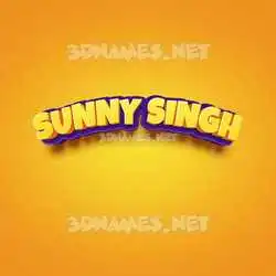 sunny singh in Orange Toon style - 3D name wallpaper