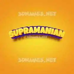 supramanian in Orange Toon style - 3D name wallpaper