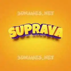 suprava in Orange Toon style - 3D name wallpaper