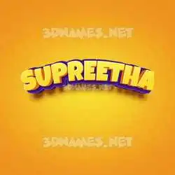 supreetha in Orange Toon style - 3D name wallpaper