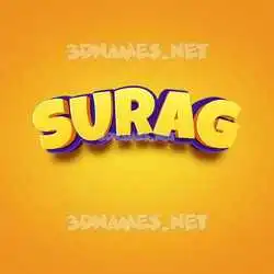 surag in Orange Toon style - 3D name wallpaper