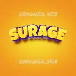 surage in Orange Toon style - 3D name wallpaper