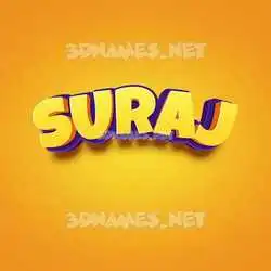 suraj in Orange Toon style - 3D name wallpaper