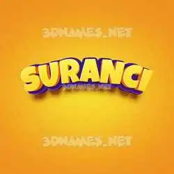 suranci in Orange Toon style - 3D name wallpaper