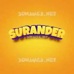 surander in Orange Toon style - 3D name wallpaper