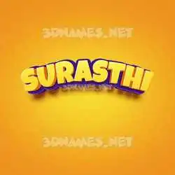 surasthi in Orange Toon style - 3D name wallpaper