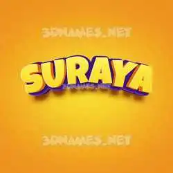 suraya in Orange Toon style - 3D name wallpaper