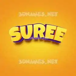 suree in Orange Toon style - 3D name wallpaper