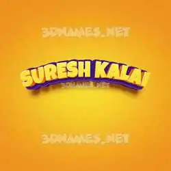 suresh kalai in Orange Toon style - 3D name wallpaper