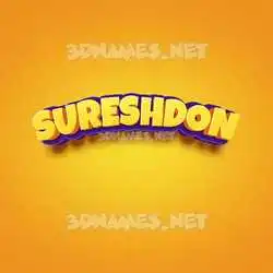 sureshdon in Orange Toon style - 3D name wallpaper